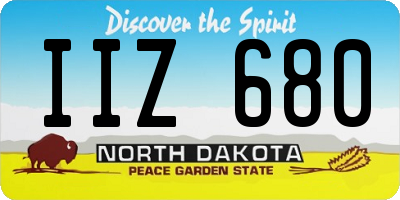 ND license plate IIZ680