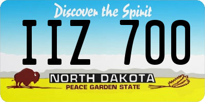 ND license plate IIZ700