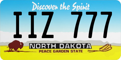 ND license plate IIZ777