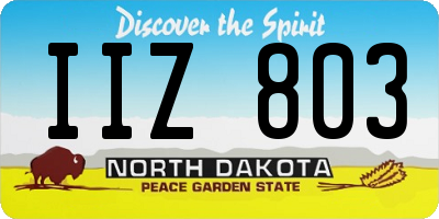 ND license plate IIZ803