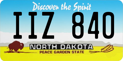 ND license plate IIZ840