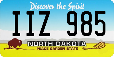 ND license plate IIZ985