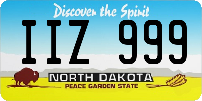 ND license plate IIZ999