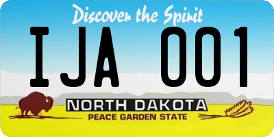ND license plate IJA001