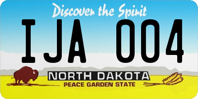 ND license plate IJA004