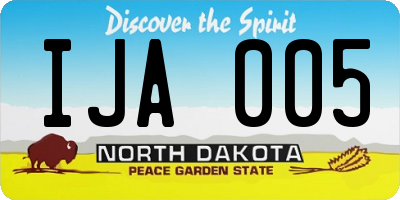 ND license plate IJA005