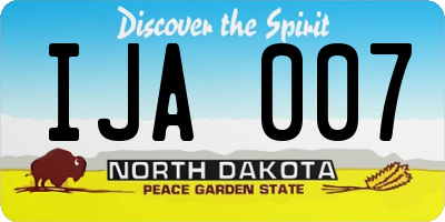 ND license plate IJA007
