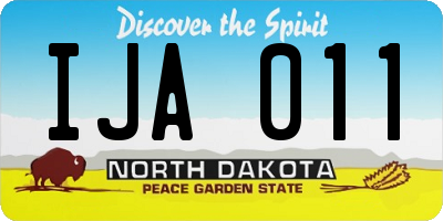 ND license plate IJA011
