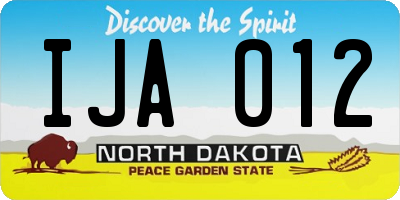ND license plate IJA012