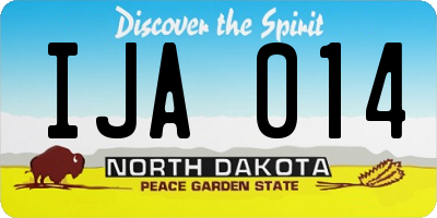ND license plate IJA014