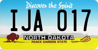 ND license plate IJA017