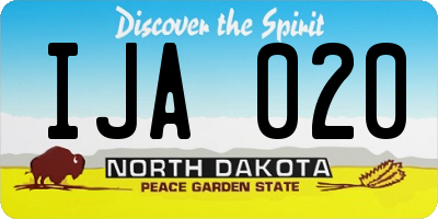 ND license plate IJA020
