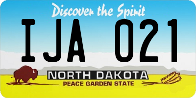 ND license plate IJA021