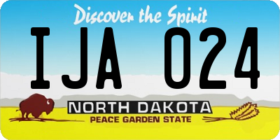 ND license plate IJA024