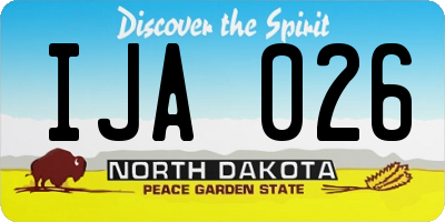 ND license plate IJA026