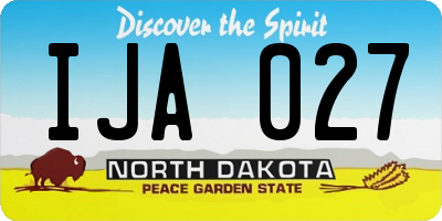 ND license plate IJA027