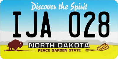 ND license plate IJA028