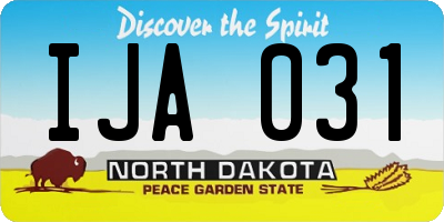 ND license plate IJA031