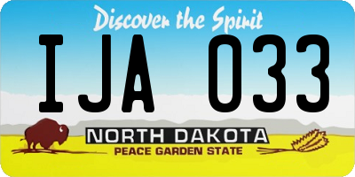 ND license plate IJA033