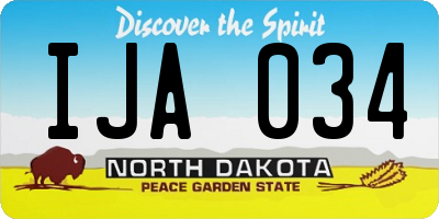 ND license plate IJA034