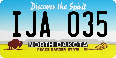 ND license plate IJA035