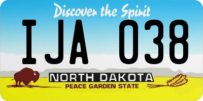 ND license plate IJA038