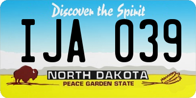 ND license plate IJA039