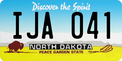 ND license plate IJA041