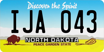 ND license plate IJA043