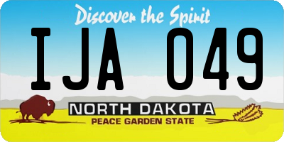 ND license plate IJA049