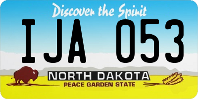 ND license plate IJA053