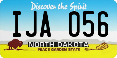 ND license plate IJA056