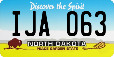 ND license plate IJA063