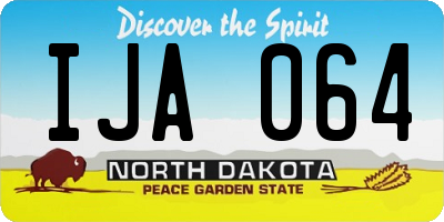 ND license plate IJA064