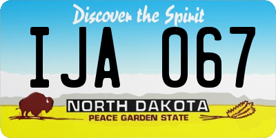 ND license plate IJA067