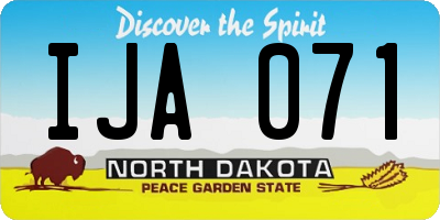 ND license plate IJA071