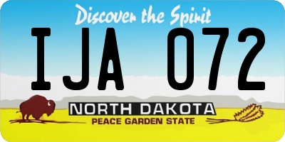 ND license plate IJA072