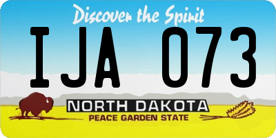 ND license plate IJA073