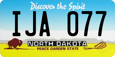 ND license plate IJA077