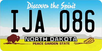 ND license plate IJA086