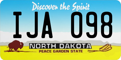 ND license plate IJA098