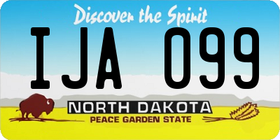ND license plate IJA099