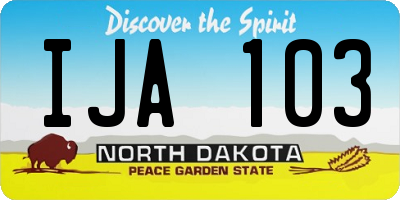 ND license plate IJA103