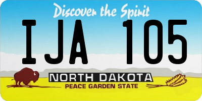 ND license plate IJA105