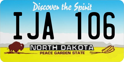 ND license plate IJA106