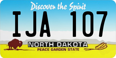 ND license plate IJA107