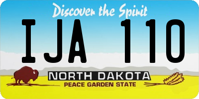 ND license plate IJA110