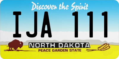 ND license plate IJA111