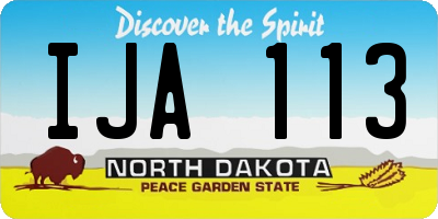 ND license plate IJA113