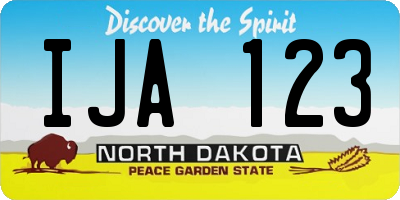 ND license plate IJA123